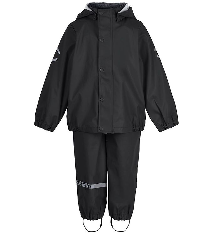 Mikk-Line Regntøj m. Seler - PU - Recycled - Black