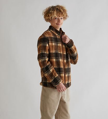 Grunt Fleecejakke - Etzel Pile Check - Brun Grunt Fleecejakke - Etzel Pile Check - Brun