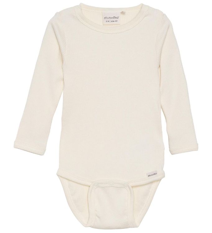 Minymo Body Langærmet Rib - Seedpearl