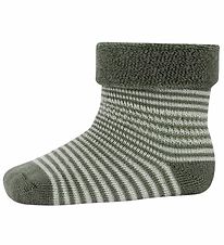 MP Strømper - Uld - Viggy - Dusty Ivy/Cremestribet
