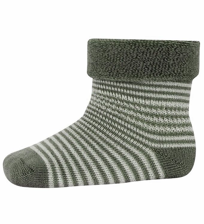 MP Strømper - Uld - Viggy - Dusty Ivy/Cremestribet