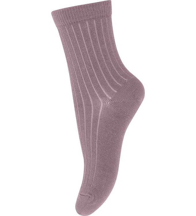 MP Strømper - Uld - Rib - Dark Purple Dove
