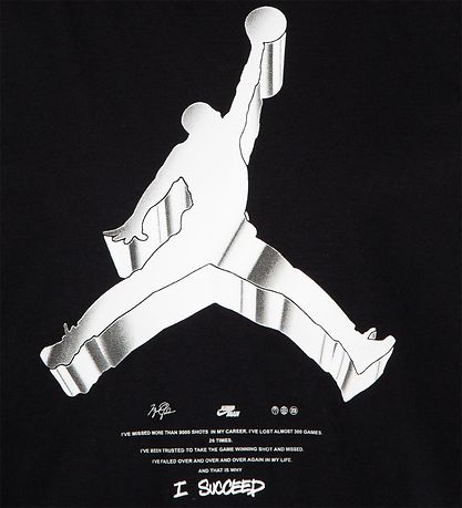 Jordan T-Shirt - Jumpman X Nike Action - Sort m. Hvid Jordan T-Shirt - Jumpman X Nike Action - Sort m. Hvid