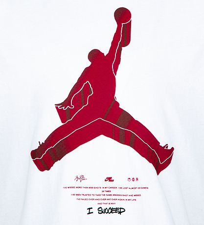 Jordan T-Shirt - Jumpman X Nike Action - Hvid m. Rød Jordan T-Shirt - Jumpman X Nike Action - Hvid m. Rød