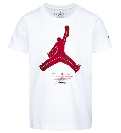 Jordan T-Shirt - Jumpman X Nike Action - Hvid m. Rød Jordan T-Shirt - Jumpman X Nike Action - Hvid m. Rød