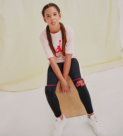 Jordan Leggings - Big Jumpman X Nike - Sort m. Rosa/Neon