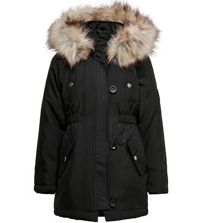 Kids Only Jakke - Noos - KogIris - Sort/Fur Light Grey Kids Only Jakke - Noos - KogIris - Sort/Fur Light Grey
