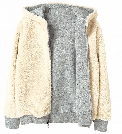Finger In The Nose Cardigan - Vendbar - Hooper - Gråmeleret/Hvid
