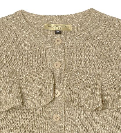 Stella McCartney Kids Cardigan - Strik - Beige/Guld Stella McCartney Kids Cardigan - Strik - Beige/Guld