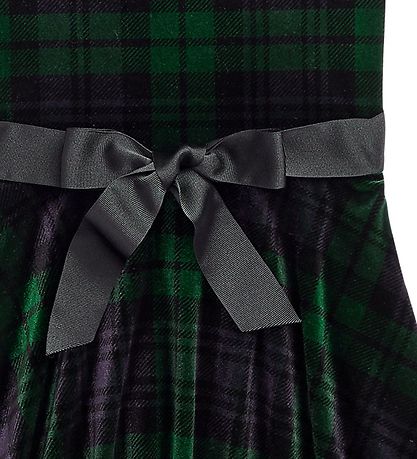 Polo Ralph Lauren Kjole - Velour - Grøn/Navyternet