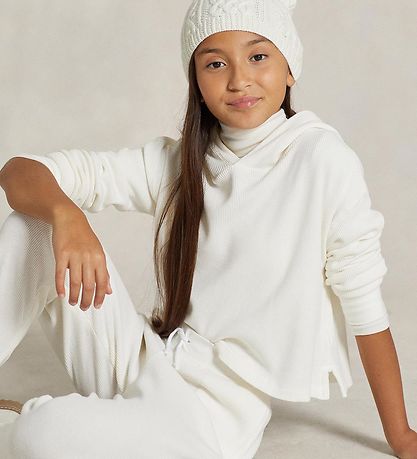 Polo Ralph Lauren Hættetrøje - Cropped - Hvid Polo Ralph Lauren Hættetrøje - Cropped - Hvid
