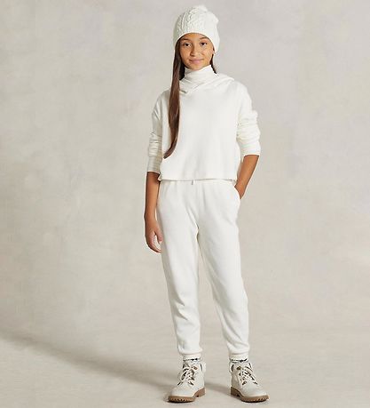 Polo Ralph Lauren Hættetrøje - Cropped - Hvid Polo Ralph Lauren Hættetrøje - Cropped - Hvid