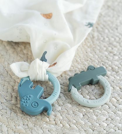 Done by Deer Teether - 2-Pack - Deer Friends - Blue/Green