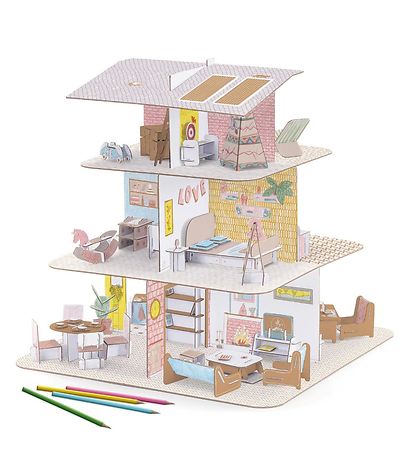 Djeco Kreasæt - 36 cm - 225 Dele - Dukkehus