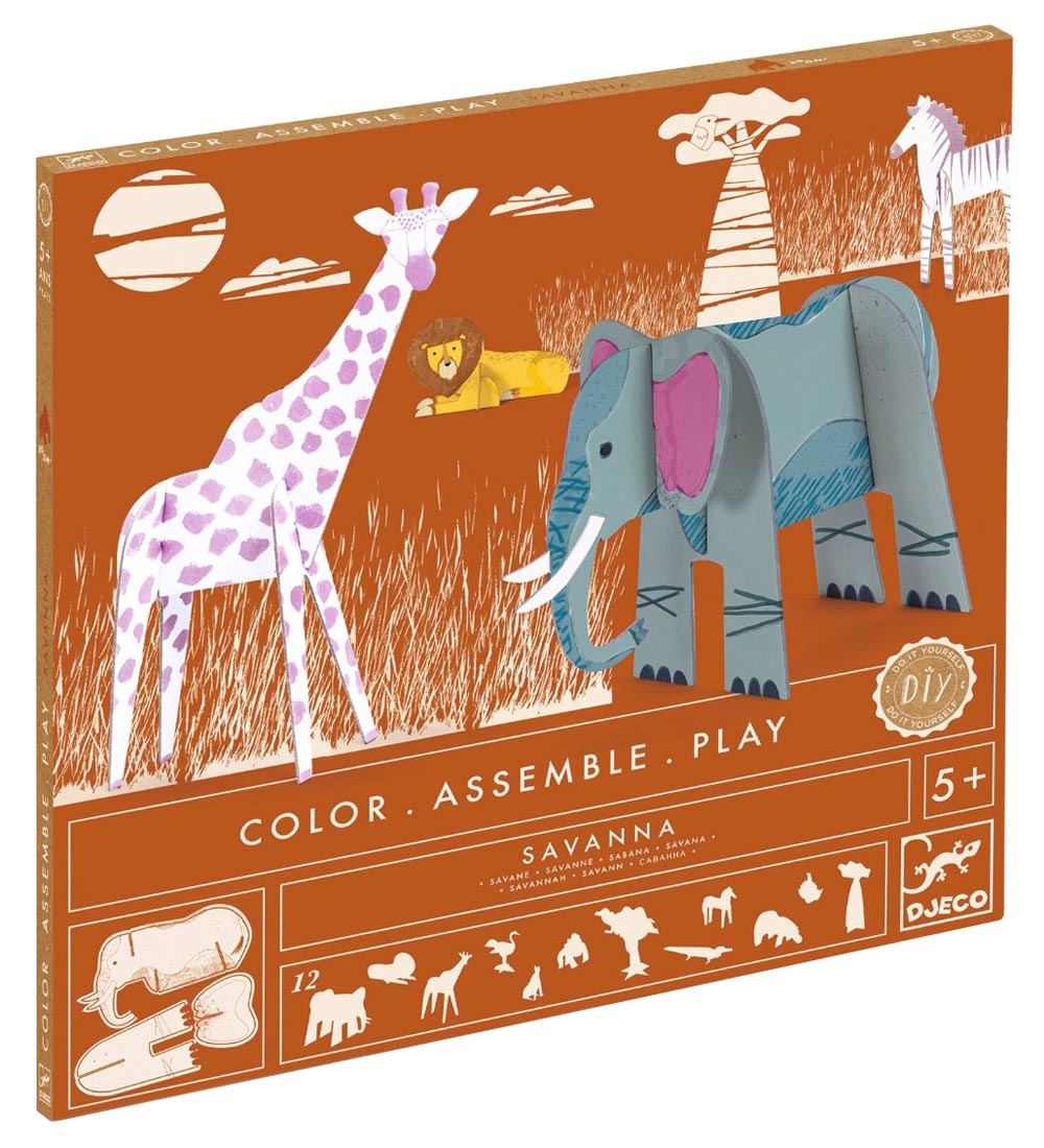 Djeco Kreatives Spielset - 12 Teile - Savanne - Djeco - One Size - Kreatives Spielset