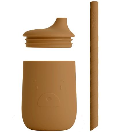 Liewood Kop m. Sugerør - Ellis - Mr Bear Golden Caramel