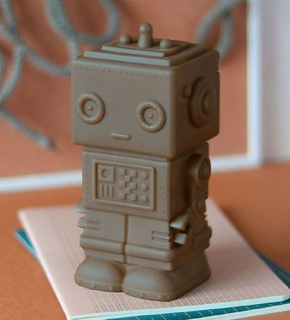 A Little Lovely Company Sparegris - 16 cm - Robot - Ash Brown