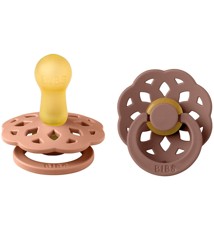 BIBS Boheme Sut 2-Pak Str. 2 Naturgummi - Peach/Woodchuck