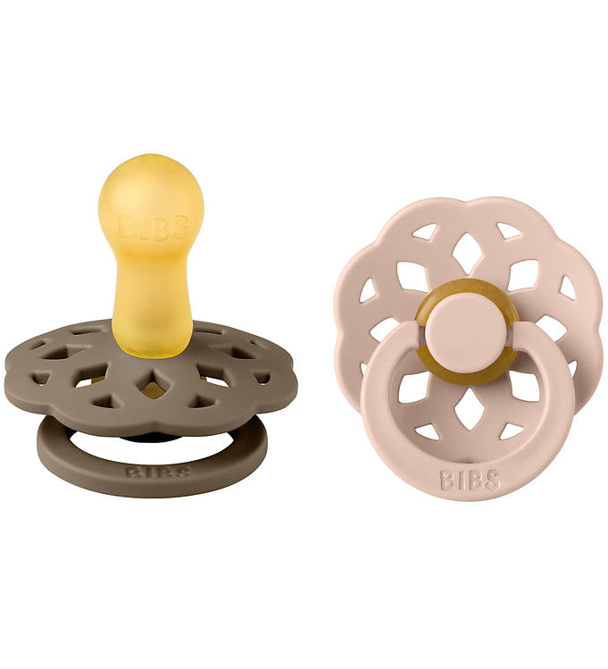 BIBS Rund Boheme Sut - 2-Pak - Str. 2 - Naturgummi - Dark Oak/Blush
