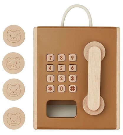 Liewood Trælegetøj - Telefon - Rufus - Golden Caramel Multi Mix