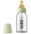 BIBS Sutteflaske - Glas - Slow Flow - 110 ml - Naturgummi - Sage BIBS Sutteflaske - Glas - Slow Flow - 110 ml - Naturgummi - Sage