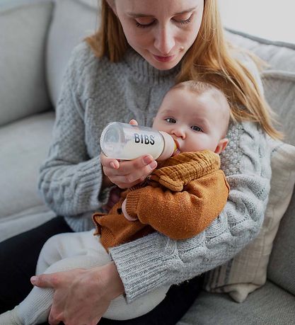 BIBS Flaskesut Sæt - 5 dele - Slow Flow - Naturgummi - Blush