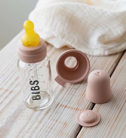 BIBS Flaskesut Sæt - 5 dele - Slow Flow - Naturgummi - Blush