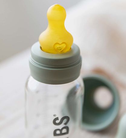 BIBS Flaskesut Sæt - 5 dele - Slow Flow - Naturgummi - Sage BIBS Flaskesut Sæt - 5 dele - Slow Flow - Naturgummi - Sage