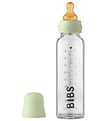 BIBS Sutteflaske - Glas - Slow Flow - 225 ml - Naturgummi - Sage BIBS Sutteflaske - Glas - Slow Flow - 225 ml - Naturgummi - Sage