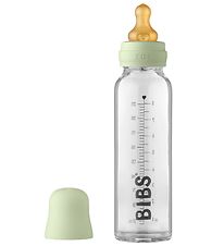 BIBS Sutteflaske - Glas - Slow Flow - 225 ml - Naturgummi - Sage BIBS Sutteflaske - Glas - Slow Flow - 225 ml - Naturgummi - Sage
