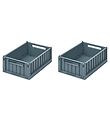 Liewood Foldekasser - 25x18x9,5 cm - Small - 2-pak - Whale Blue Liewood Foldekasser - 25x18x9,5 cm - Small - 2-pak - Whale Blue