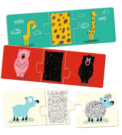Djeco Puslespil - 8 Stk - Nøgne Dyr Djeco Puslespil - 8 Stk - Nøgne Dyr