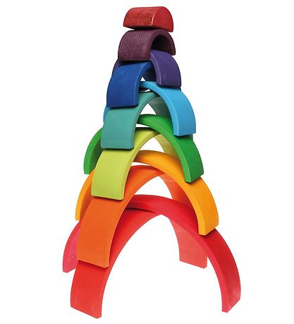 Grimms Trælegetøj - Regnbue - 12 Dele - Multifarvet Grimms Trælegetøj - Regnbue - 12 Dele - Multifarvet