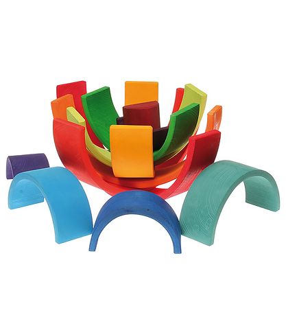 Grimms Trælegetøj - Regnbue - 12 Dele - Multifarvet Grimms Trælegetøj - Regnbue - 12 Dele - Multifarvet