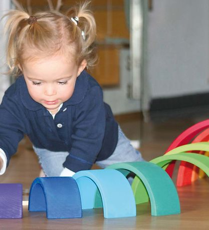 Grimms Trælegetøj - Regnbue - 12 Dele - Multifarvet Grimms Trælegetøj - Regnbue - 12 Dele - Multifarvet