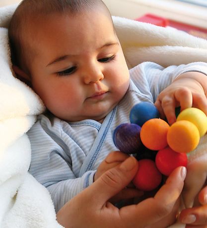 Grimms Wooden Toy - Ball Rattle - Multicolour