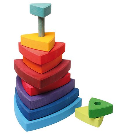 Grimms Trælegetøj - Stabletårn - 11 Dele - Multifarvet Grimms Trælegetøj - Stabletårn - 11 Dele - Multifarvet