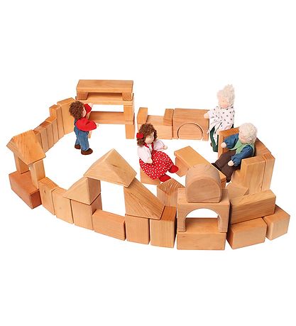 Grimms Wooden Toy - Building Blocks - 60 pcs - Natural Grimms Wooden Toy - Building Blocks - 60 pcs - Natural