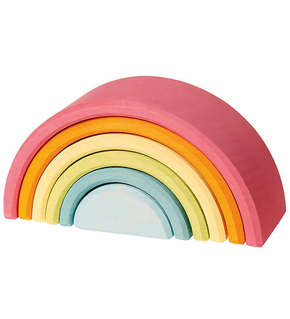 Grimms Trælegetøj - Regnbue - 6 Dele - Pastel Grimms Trælegetøj - Regnbue - 6 Dele - Pastel