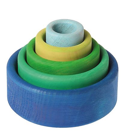 Grimms Trælegetøj - Stableskåle - 5 Dele - Ocean Grimms Trælegetøj - Stableskåle - 5 Dele - Ocean