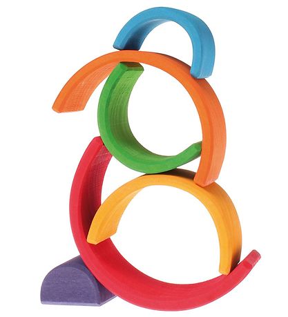 Grimms Trælegetøj - Regnbue - Lille - 6 Dele - Multifarvet
