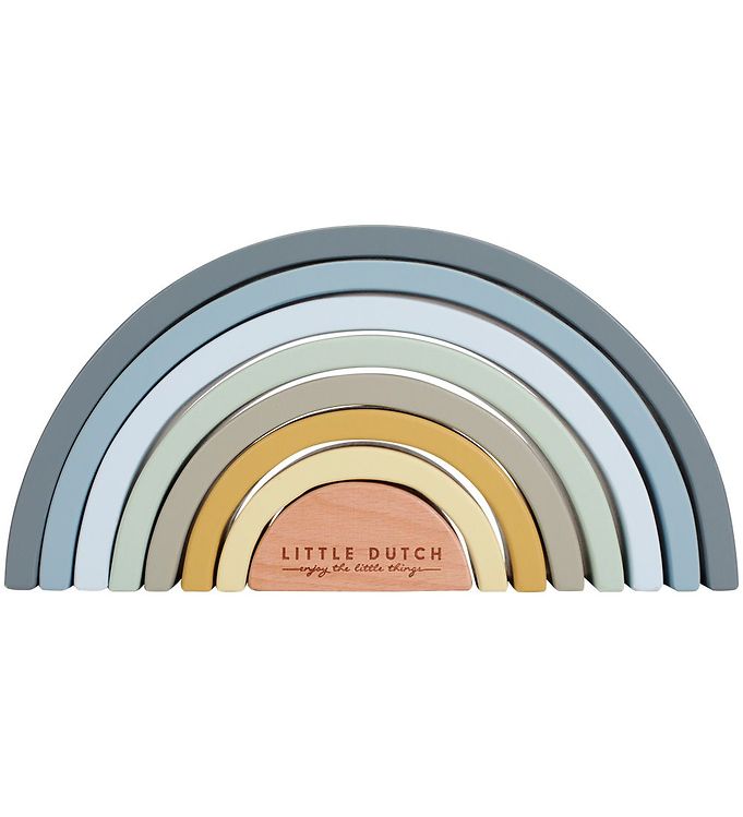 Regnbue stabletårn med navn i Blå fra Little Dutch