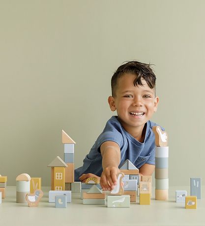Little Dutch Building Blocks - 50 Parts - Blue Little Dutch Building Blocks - 50 Parts - Blue