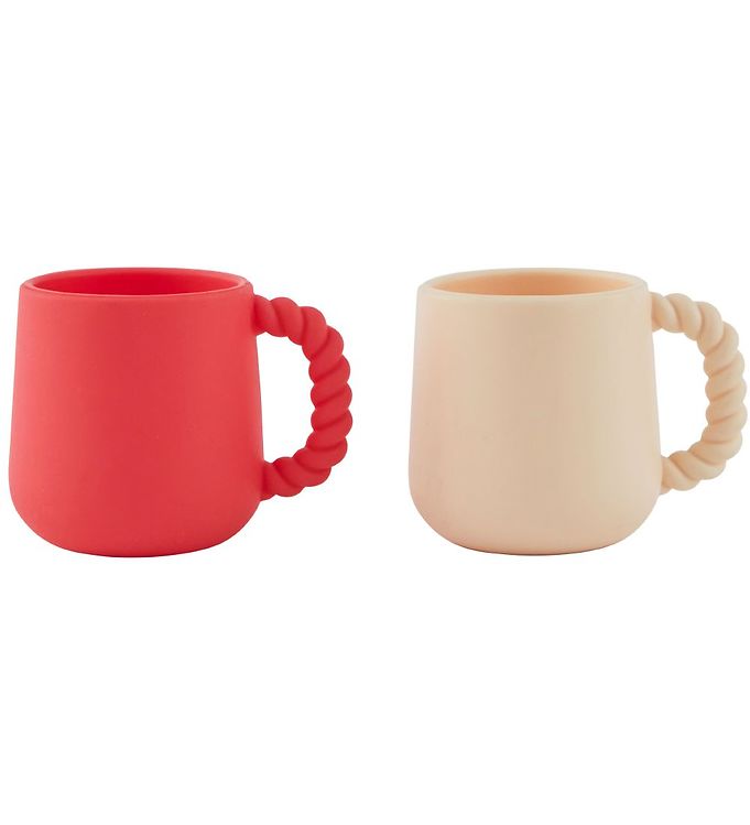 OYOY Kopper - 2-pak - Mellow - Silikone - Cherry Red/Vanilla