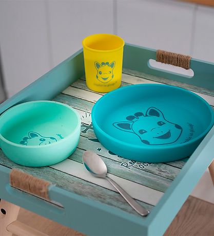 Sophie la Girafe Spisesæt - Silikone - 4 dele - Turkis Sophie la Girafe Spisesæt - Silikone - 4 dele - Turkis