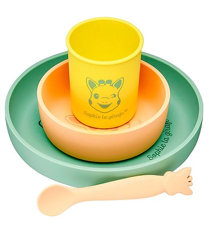 Sophie la Girafe Spisesæt - Silikone - 4 dele - Multifarvet Sophie la Girafe Spisesæt - Silikone - 4 dele - Multifarvet