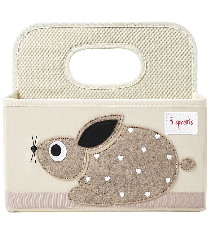 3 Sprouts Opbevaringskurv med Hank til Bleer, Kanin