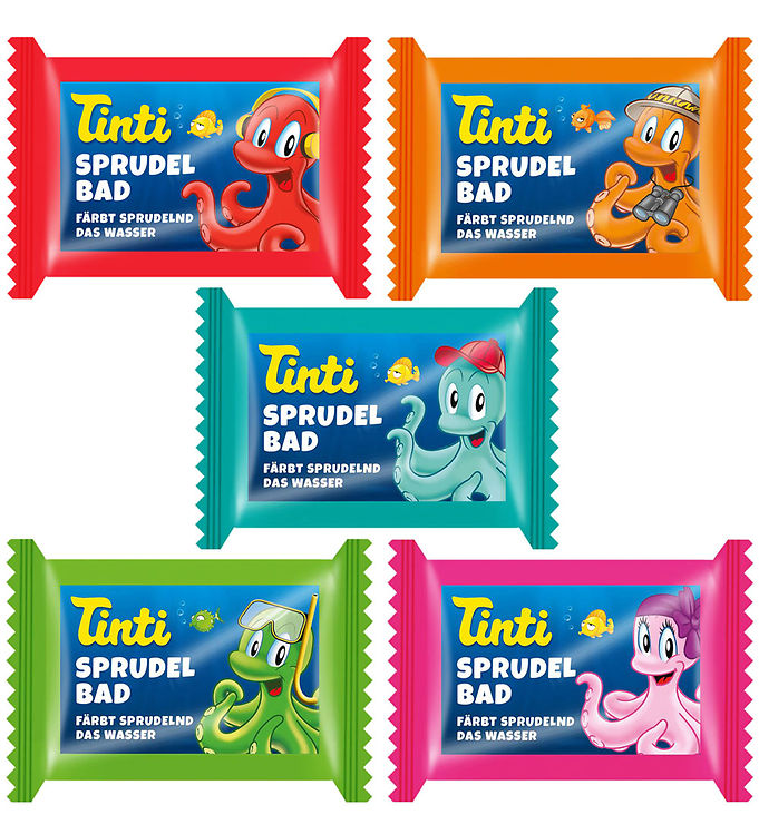 Tinti Badebombe - Assorteret - Grøn/Pink/Rød/Blå billede