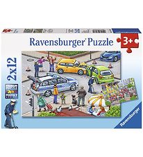 Ravensburger Puslespil - 2x12 Brikker - Blue Lights On The Way Ravensburger Puslespil - 2x12 Brikker - Blue Lights On The Way
