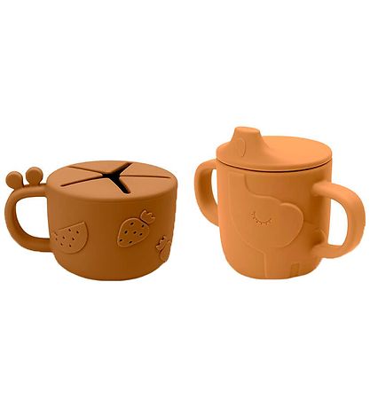 Done By Deer Drikke- og Snackkop - 2-Pak - Peekaboo - Mustard Done By Deer Drikke- og Snackkop - 2-Pak - Peekaboo - Mustard